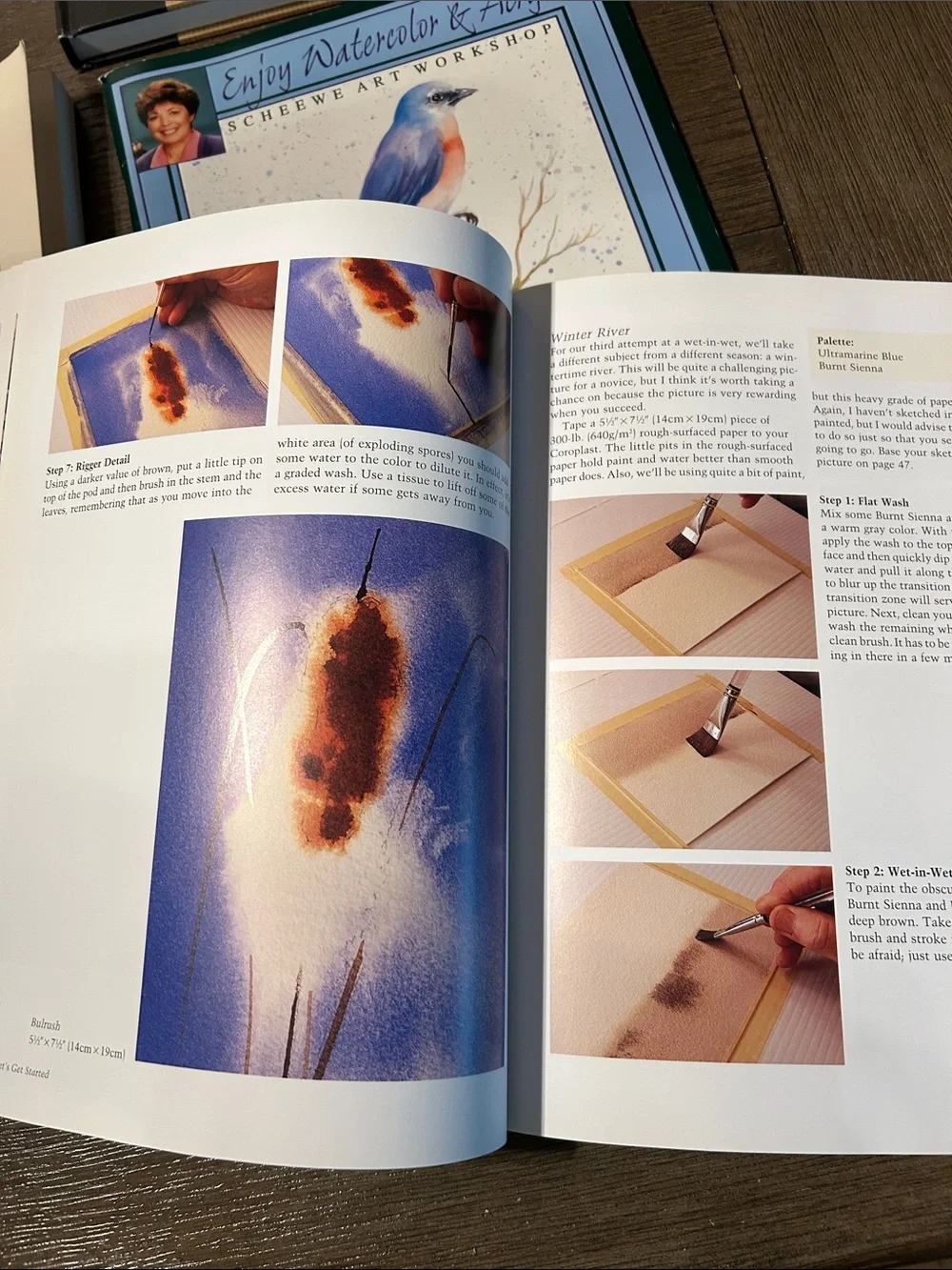Watercolor instruction book group painting methods 4 books very good condition